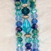 Veelkleurig oceaanblauw turquoise lichtblauw armbanden kristallen armbanden zilverkleurig handgemaakte